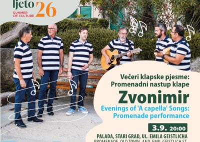 Klapa Zvonimir promenádkoncert Baška óváros