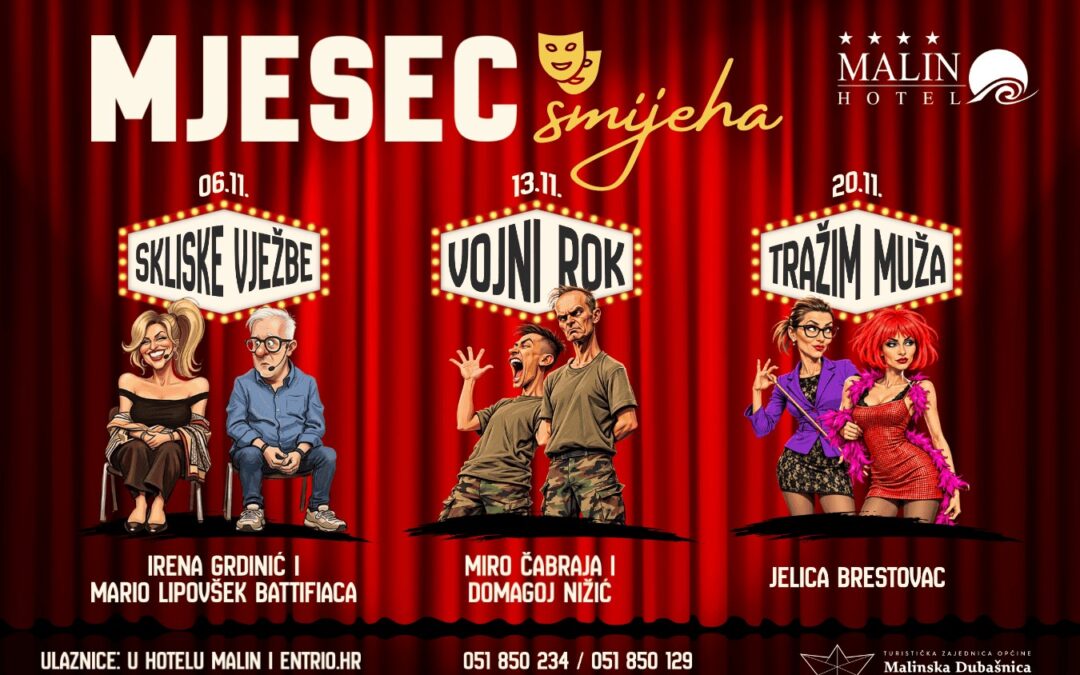 Mjesec smijeha: három vígjáték-este novemberben Malinskán