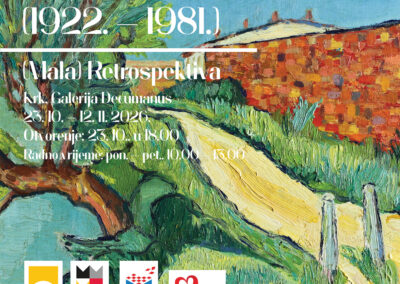 Ivan Vukušić (1922-1981) kis retrospektív kiállítás plakátja, Galerija Decumanus, Krk, 2026. október 23. - november 12.